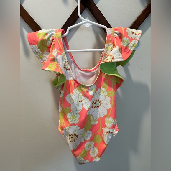 Janie and Jack Floral Ruffle Swimsuit Toddler Girl 2T - Picture 4 of 6